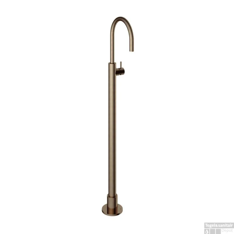 Beste Prijs Vrijstaande Wastafelmengkraan Hotbath Cobber 1-hendel Gebogen 121 cm Verouderd Messing Living Colours