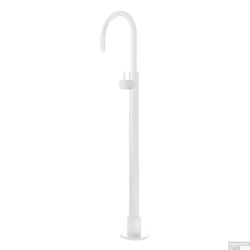 Vrijstaande Wastafelmengkraan Hotbath Cobber 1-hendel Gebogen 121 cm Mat Wit Lage Prijs