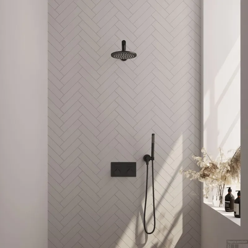Populair Thermostatische Inbouwdoucheset Brauer Black Edition Recht Met Drukknoppen (Alle Opties)