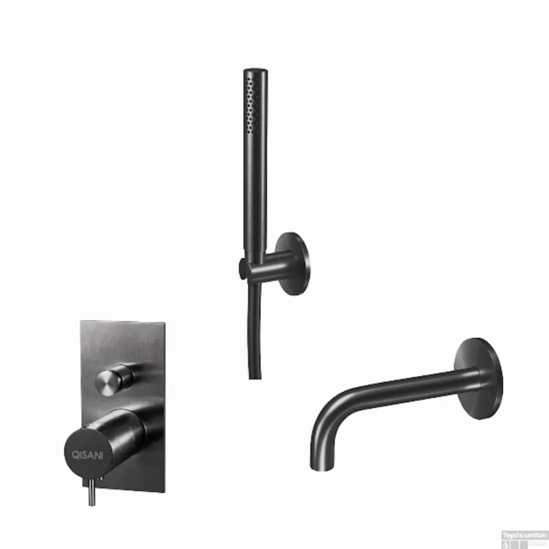 Shop Nu Badset Qisani Flow Inbouw Geborsteld Gun Metal