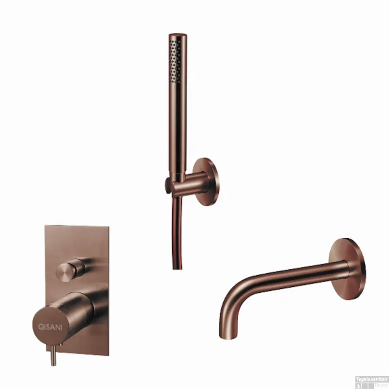 Badset Qisani Flow Inbouw Geborsteld Copper Bestseller