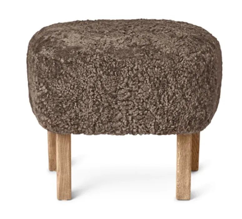 Gereduceerde Prijs Audo Copenhagen Ingeborg Ottoman - Sheepskin-Natural Oak-Sahara
