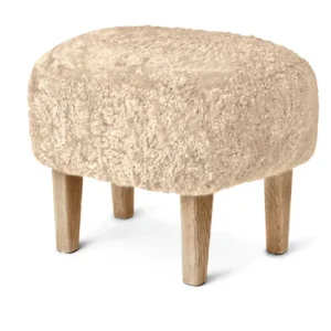 Audo Copenhagen Ingeborg Ottoman - Sheepskin-Natural Oak-Honey Meest Verkocht