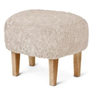 Dagaanbieding Audo Copenhagen Ingeborg Ottoman - Sheepskin-Natural Oak-Moonlight