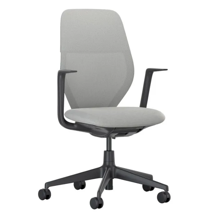 Weekendaanbieding Vitra ACX Mesh-Stone grey-Zwart