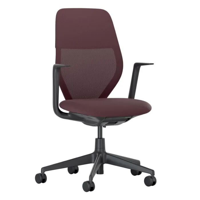 Direct Verzonden Vitra ACX Mesh-Dark red-Zwart