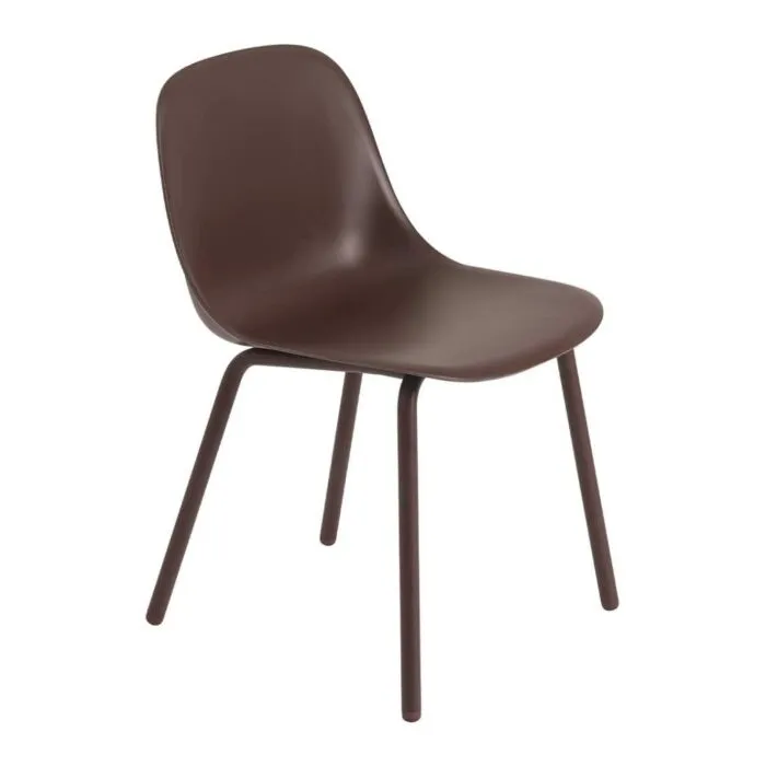 Dagaanbieding Muuto fiber outdoor side chair stoel-Brown Red
