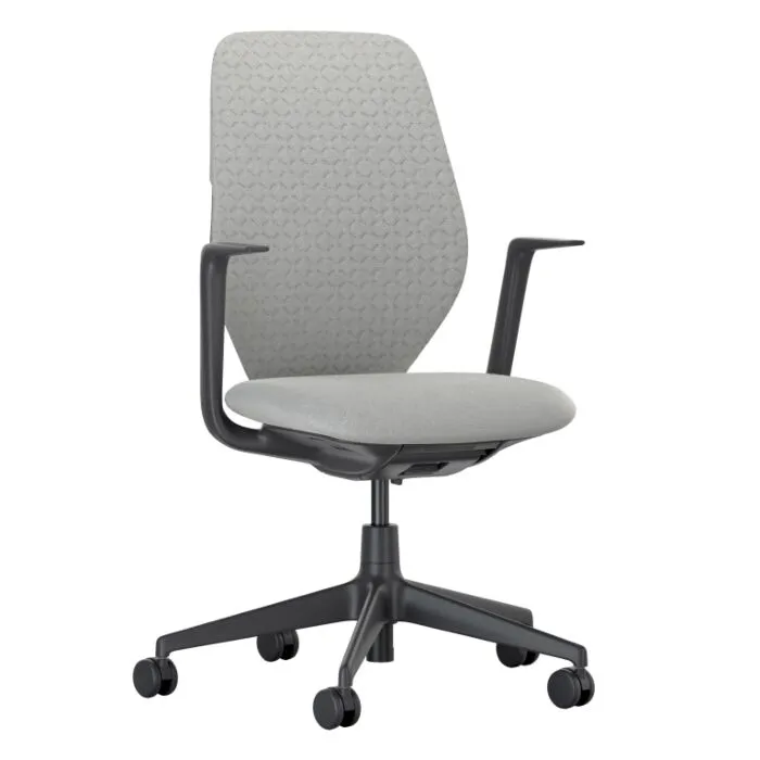 Vitra ACX Soft bureaustoel-Stone grey-Zwart Uitverkoop