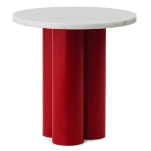Normann Copenhagen Dit bijzettafel-White Carrara-Bright Red Speciale Aanbieding
