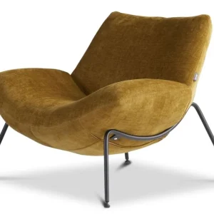 Korting Dyyk Rocco fauteuil op dop - Hoog - Zwart onderstel