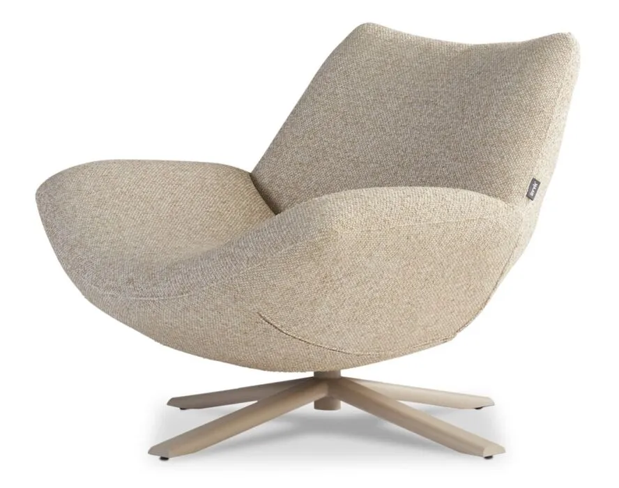 Veilige Betaling Dyyk Rocco fauteuil met draaivoet - Laag - Zand onderstel