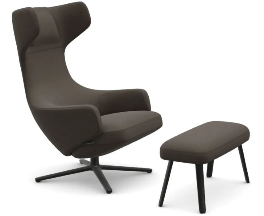 Dagaanbieding Vitra Grand Repos relaxfauteuil + Panchina voetenbank