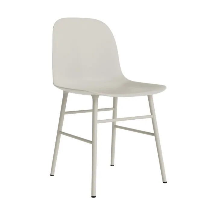 Normann Copenhagen Form stoel met stalen onderstel-Licht grijs Must-Have
