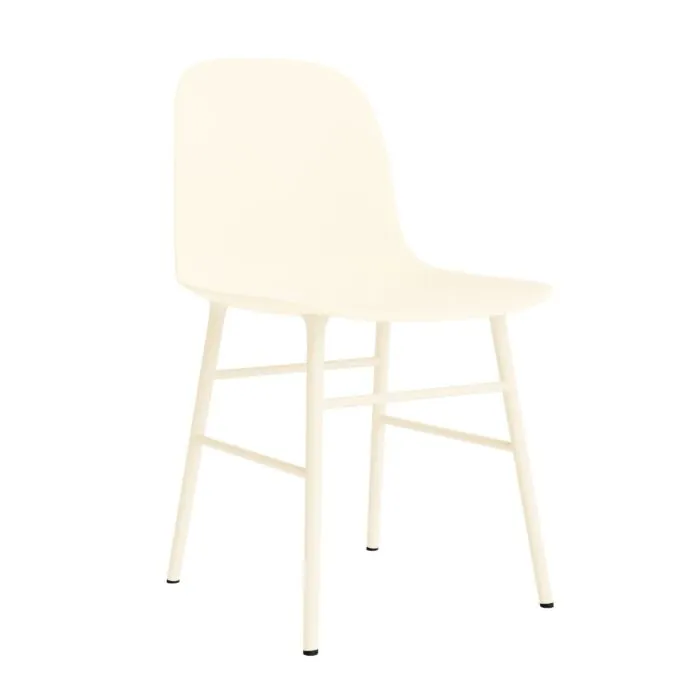 Weekendaanbieding Normann Copenhagen Form stoel met stalen onderstel-Crème