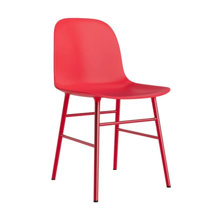 Flitsaanbieding Normann Copenhagen Form stoel met stalen onderstel-Fel Rood
