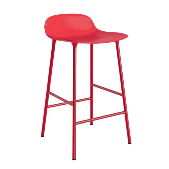 Op = Op Normann Copenhagen Form stalen barkruk-Zithoogte 65 cm-Fel Rood
