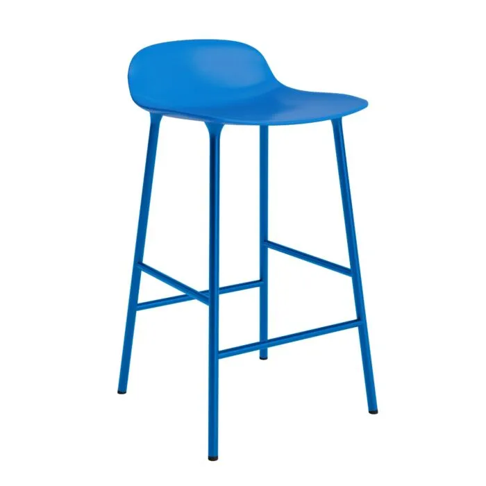 Normann Copenhagen Form stalen barkruk-Zithoogte 65 cm-Fel Blauw Exclusieve Aanbieding