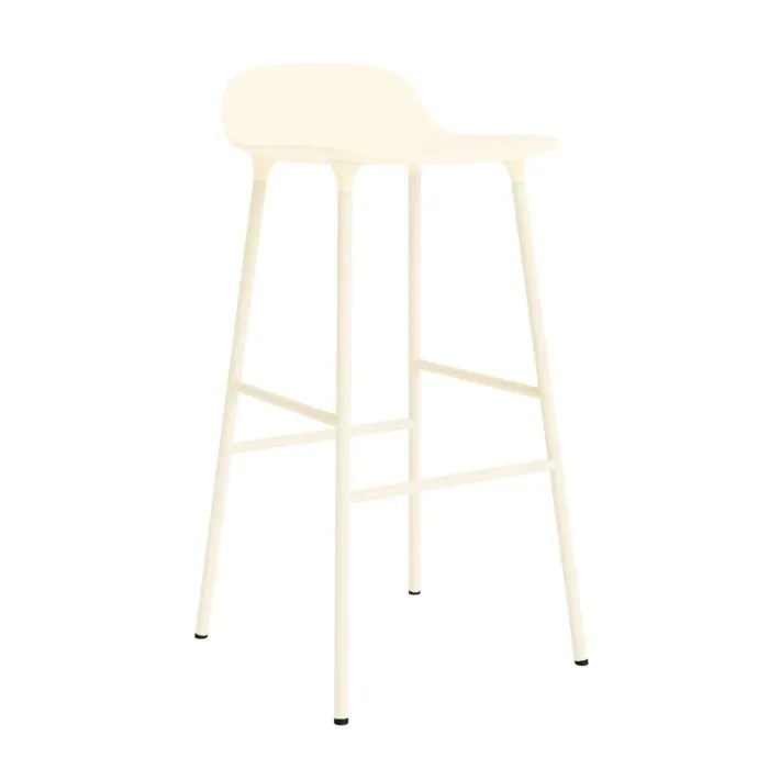 Normann Copenhagen Form stalen barkruk-Zithoogte 75 cm-Crème Populair