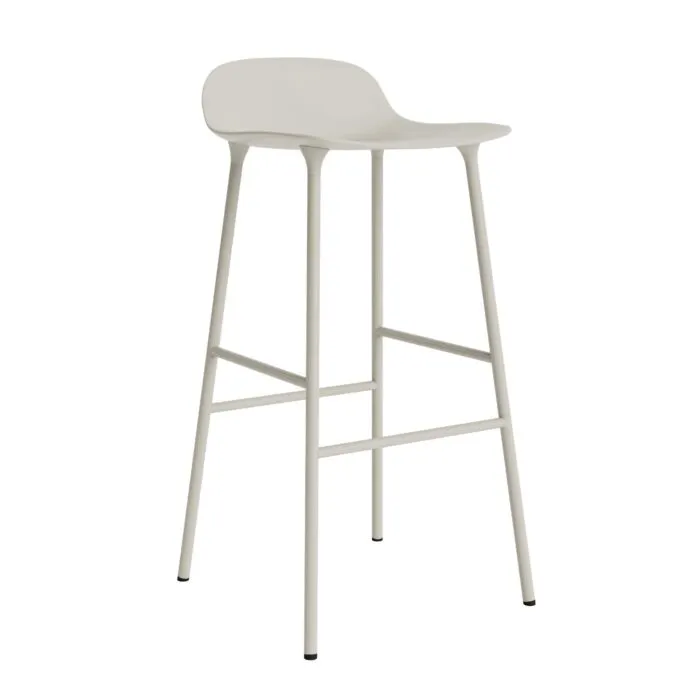 Normann Copenhagen Form stalen barkruk-Zithoogte 75 cm-Licht grijs Bestseller