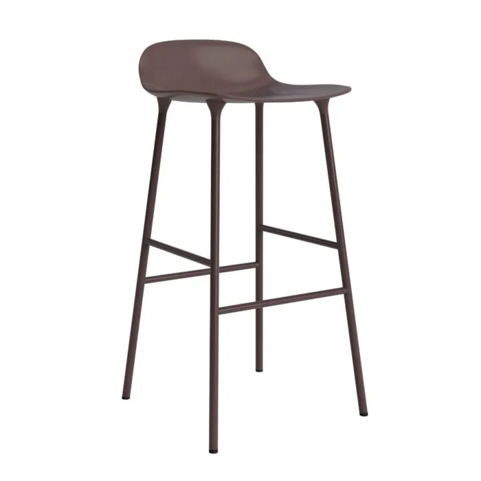 Normann Copenhagen Form stalen barkruk-Zithoogte 75 cm-Bruin Betrouwbaar