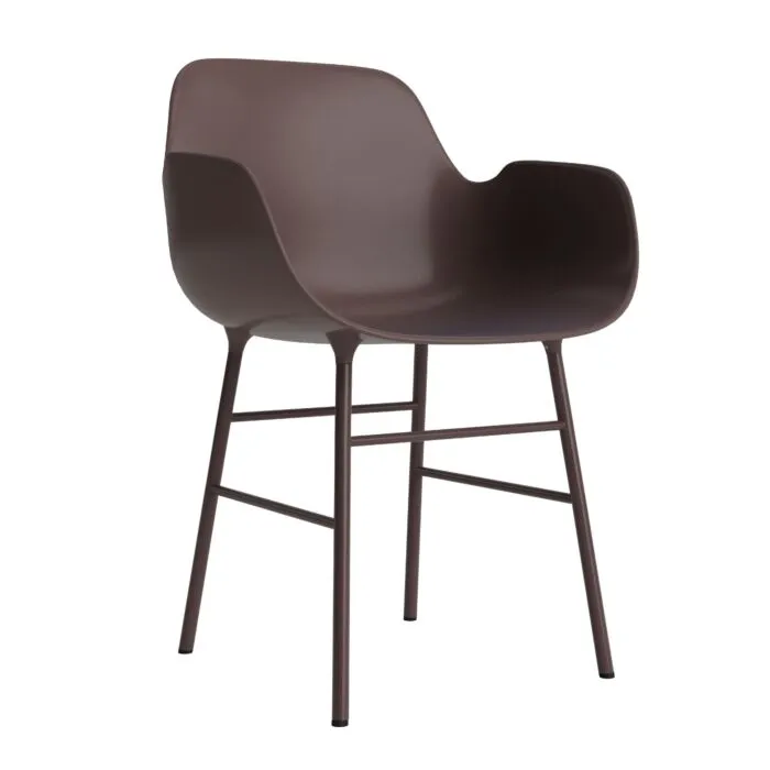 Gecertificeerd Normann Copenhagen Form armchair met stalen onderstel-Bruin