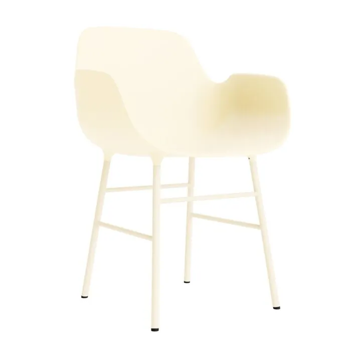 Normann Copenhagen Form armchair met stalen onderstel-Crème Lage Prijs