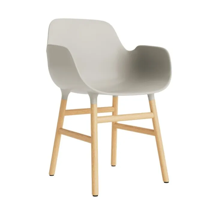 Normann Copenhagen Form armchair stoel eiken-Licht grijs Veilige Betaling