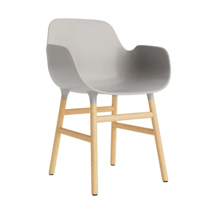 Hoge Kwaliteit Normann Copenhagen Form armchair stoel eiken-Warm grijs