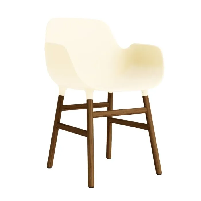 Normann Copenhagen Form armchair stoel noten-Crème Gecertificeerd