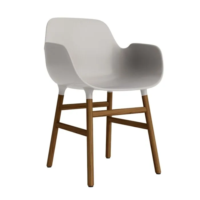 Normann Copenhagen Form armchair stoel noten-Warm grijs Flitsaanbieding