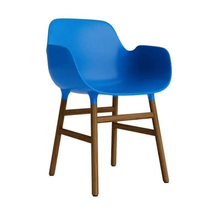 Normann Copenhagen Form armchair stoel noten-Fel Blauw Voordeelprijs