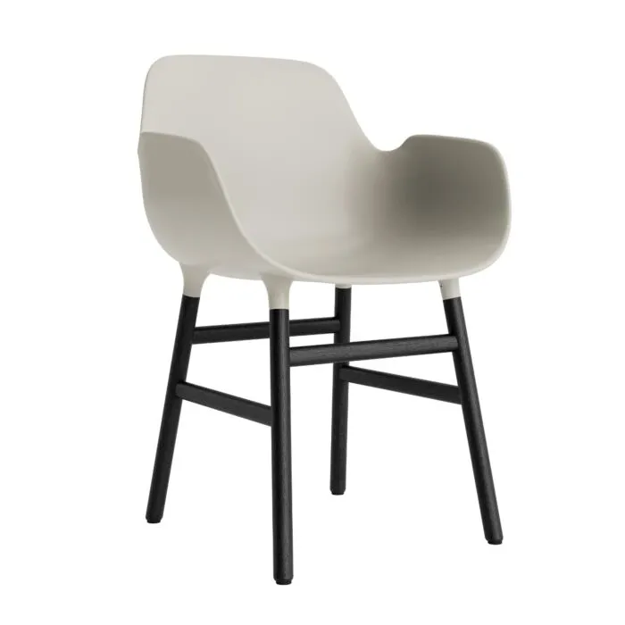 Superprijs Normann Copenhagen Form Armchair stoel zwart eiken-Licht grijs