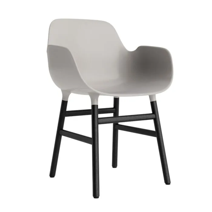 Normann Copenhagen Form Armchair stoel zwart eiken-Warm grijs Flitsaanbieding
