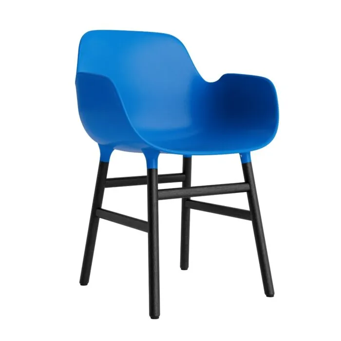 Lage Prijs Normann Copenhagen Form Armchair stoel zwart eiken-Fel Blauw