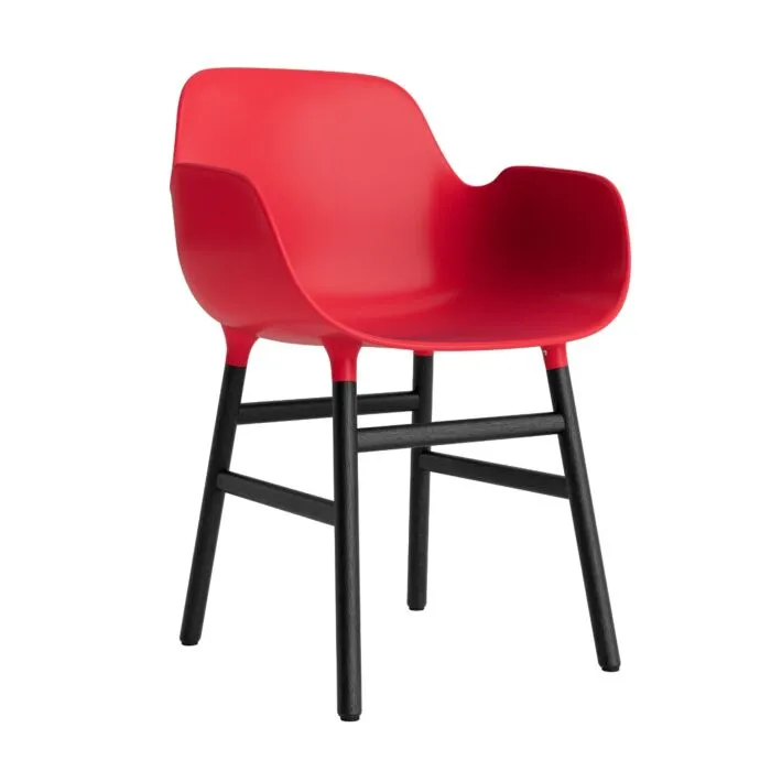 Normann Copenhagen Form Armchair stoel zwart eiken-Fel Rood Bestel Nu