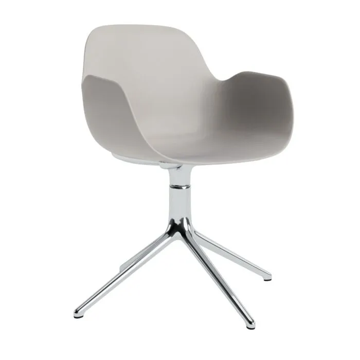 Koop Online Normann Copenhagen Form Swivel armstoel aluminium onderstel-Warm grijs