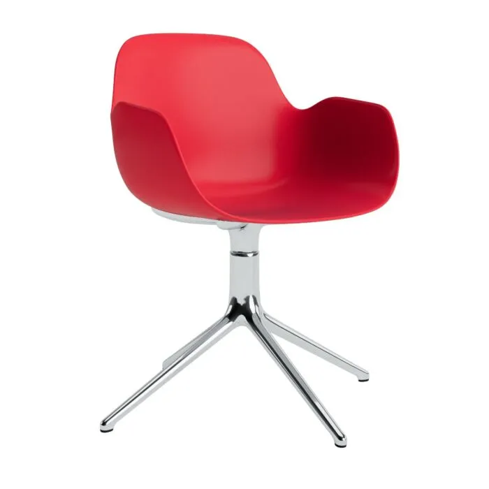 Beperkte Voorraad Normann Copenhagen Form Swivel armstoel aluminium onderstel-Fel Rood
