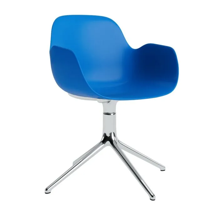 Finale Uitverkoop Normann Copenhagen Form Swivel armstoel aluminium onderstel-Fel Blauw