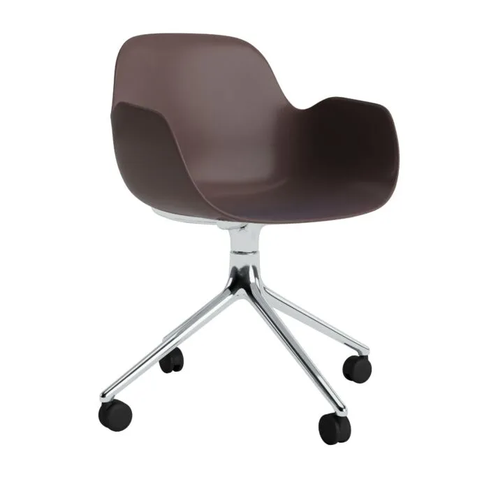 Nu Kopen Normann Copenhagen Form Swivel bureaustoel aluminium onderstel-Brown