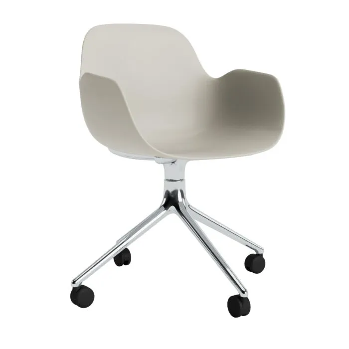 Meest Verkocht Normann Copenhagen Form Swivel bureaustoel aluminium onderstel-Light grey
