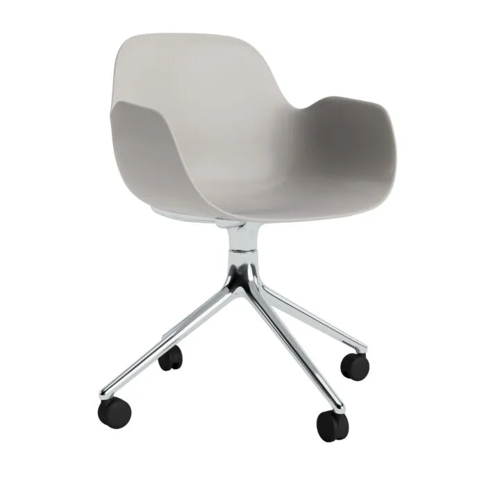 Finale Uitverkoop Normann Copenhagen Form Swivel bureaustoel aluminium onderstel-Warm Grey