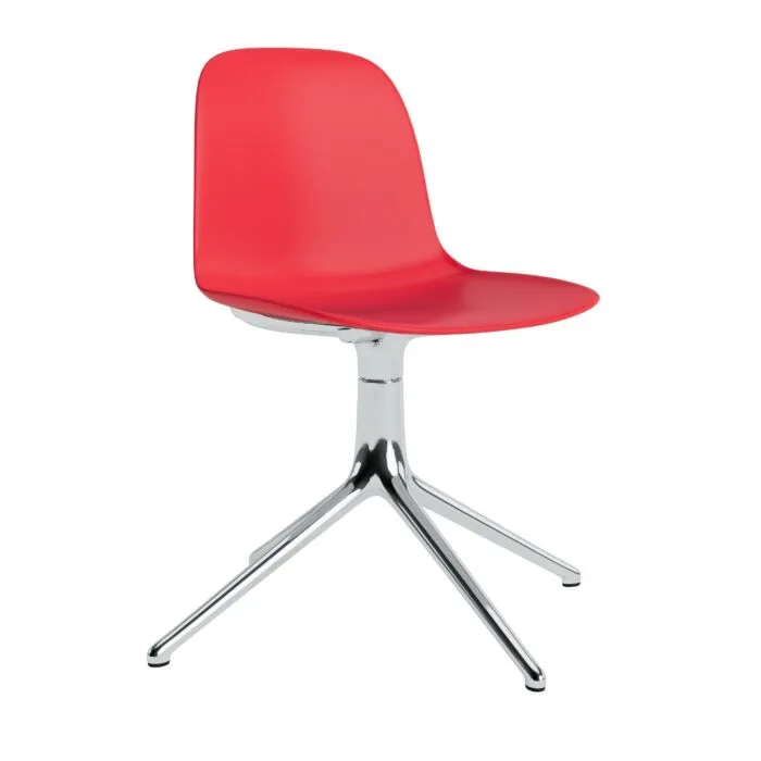 Finale Uitverkoop Normann Copenhagen Form Swivel stoel aluminium onderstel-Bright Red