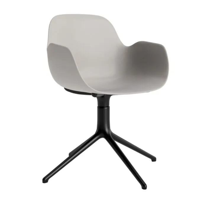 Nieuw Normann Copenhagen Form Swivel armstoel black aluminium onderstel-Warm Grey