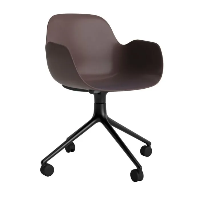 Normann Copenhagen Form Swivel bureaustoel zwart aluminium onderstel-Brown Gratis Retour