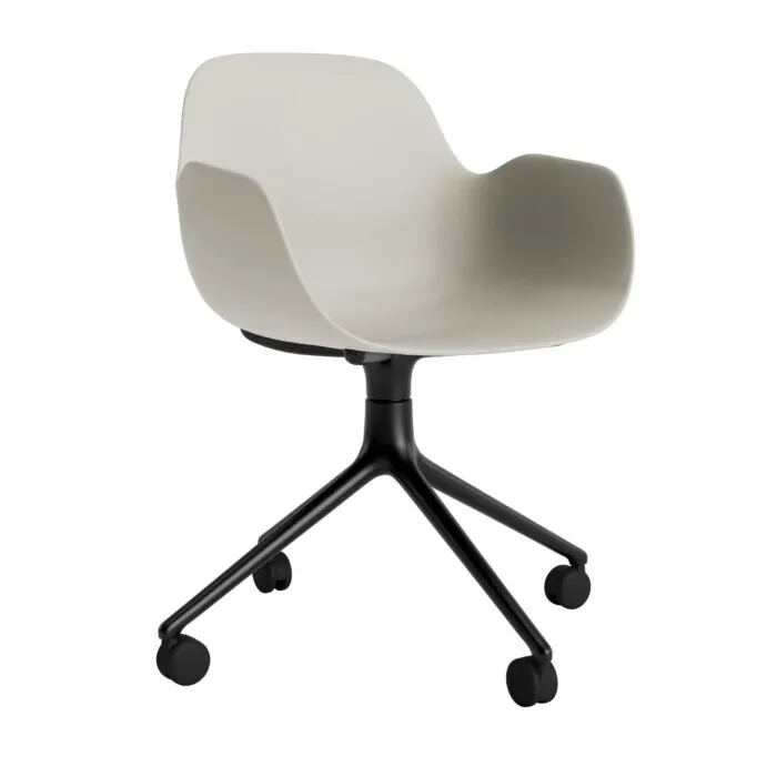 Dagaanbieding Normann Copenhagen Form Swivel bureaustoel zwart aluminium onderstel-Light grey
