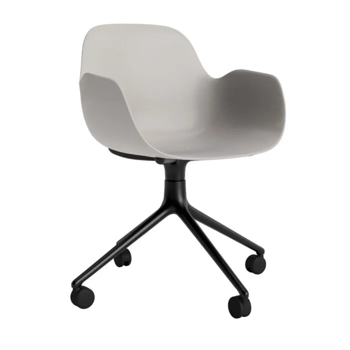 Normann Copenhagen Form Swivel bureaustoel zwart aluminium onderstel-Warm Grey Nu Kopen