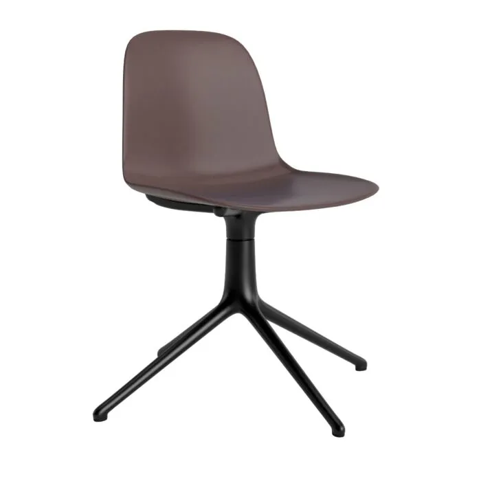 Seizoensaanbieding Normann Copenhagen Form Swivel stoel zwart aluminium onderstel-Brown