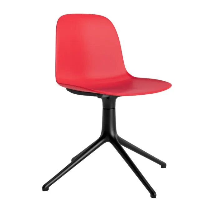Normann Copenhagen Form Swivel stoel zwart aluminium onderstel-Bright Red Speciale Aanbieding