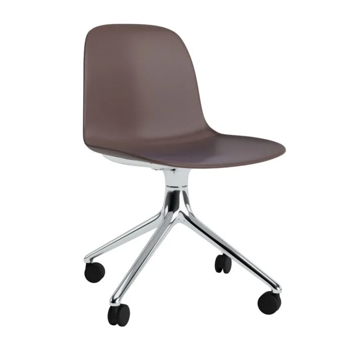 Normann Copenhagen Form Swivel zonder arm bureaustoel aluminium onderstel-Brown Finale Uitverkoop