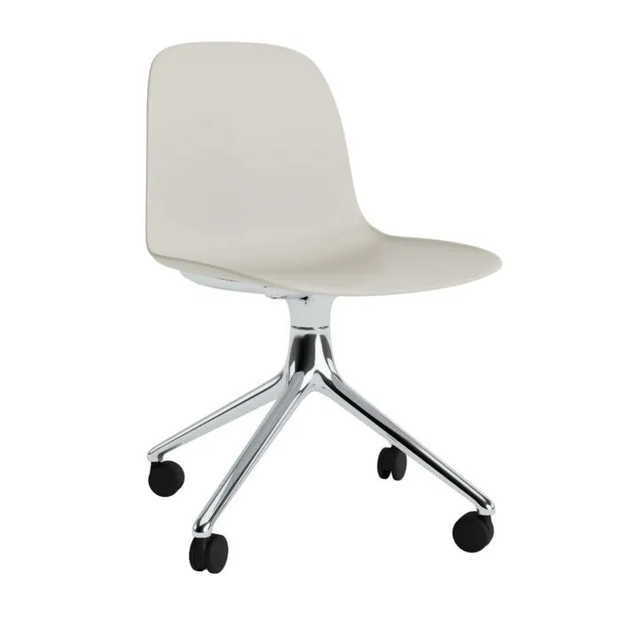 Normann Copenhagen Form Swivel zonder arm bureaustoel aluminium onderstel-Light grey Uitverkoop